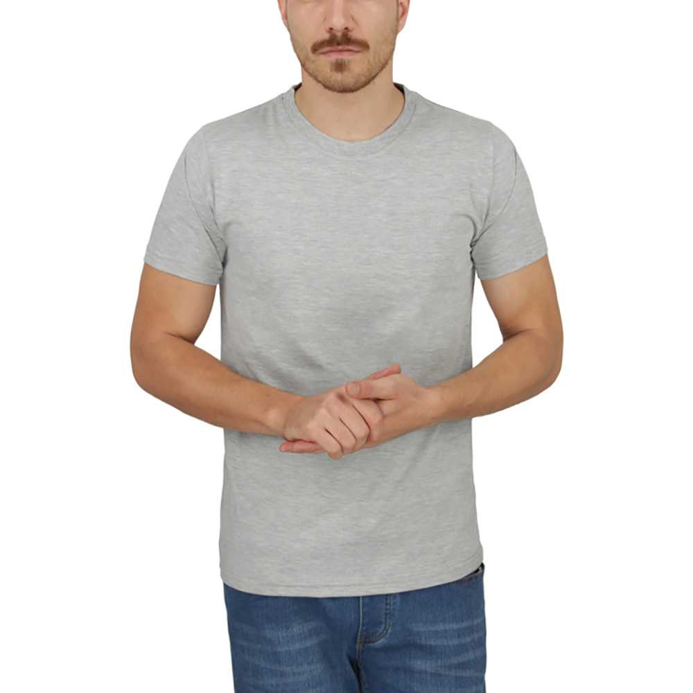 تیشرت آستین کوتاه سوپر نخ پنبه مردانه و زنانه رنگ ملانژ روشن